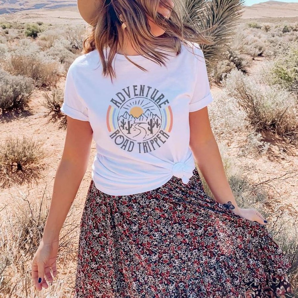 White Adventure Road Tripper T-shirt